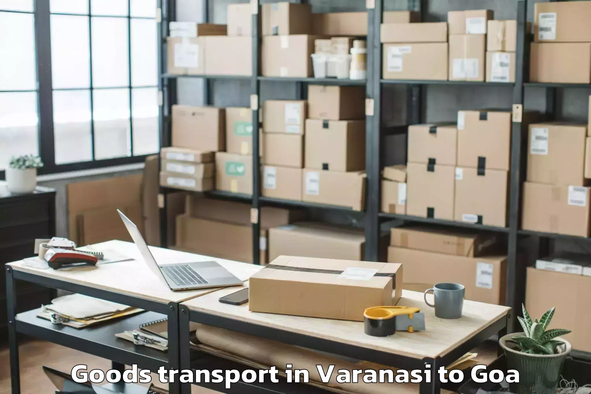 Top Varanasi to Cortalim Goods Transport Available